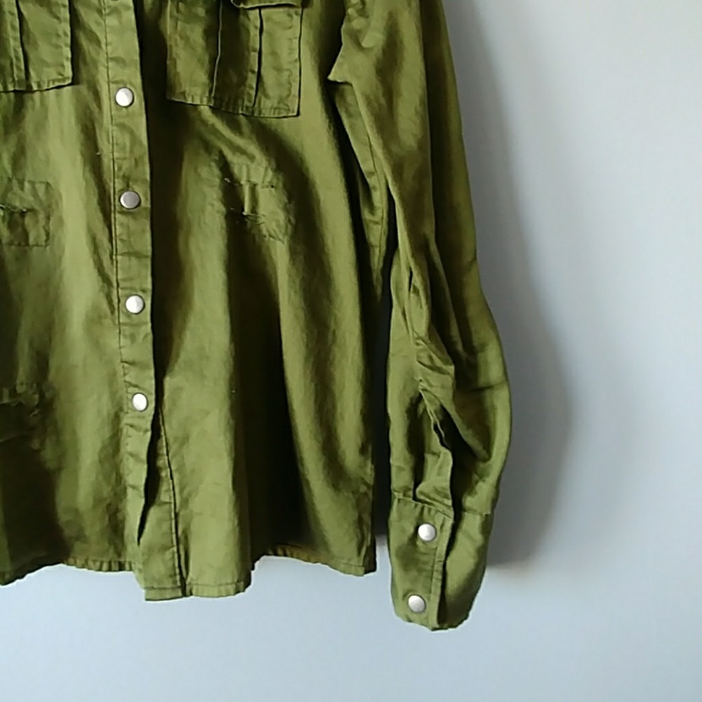 Olive Button Up - Picture 5 of 7
